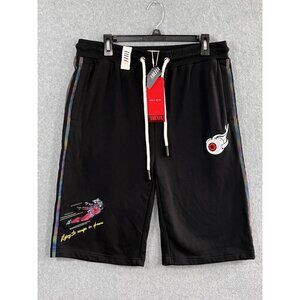 FIFTH LOOP Shorts Men Sz XL Balck hip hop skater pant flying to escape in dreams